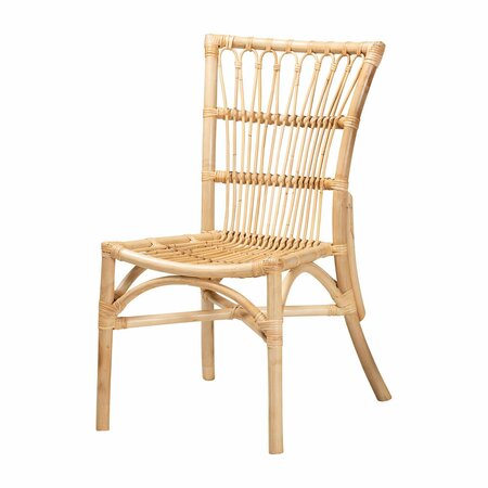 BALI & PARI Ammi Modern Bohemian Natural Brown Rattan Dining Chair 209-12791-ZORO